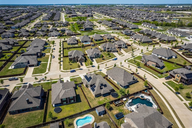 aerial view with a residential view