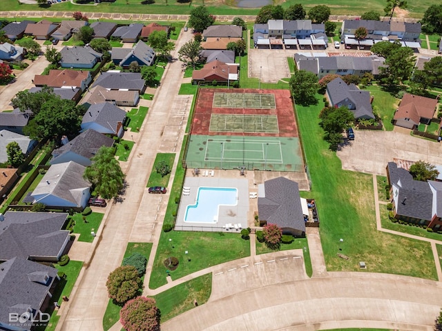 drone / aerial view featuring a residential view