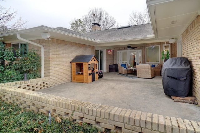 view of patio with grilling area