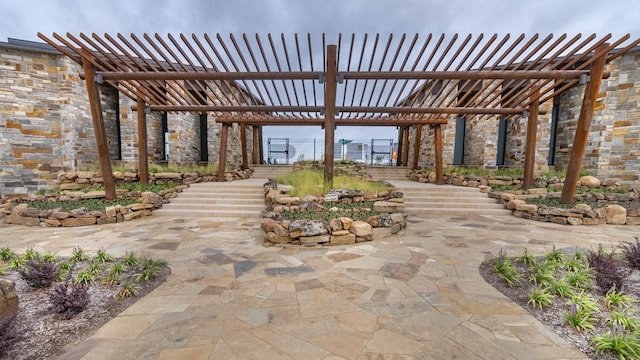 view of patio / terrace with a pergola