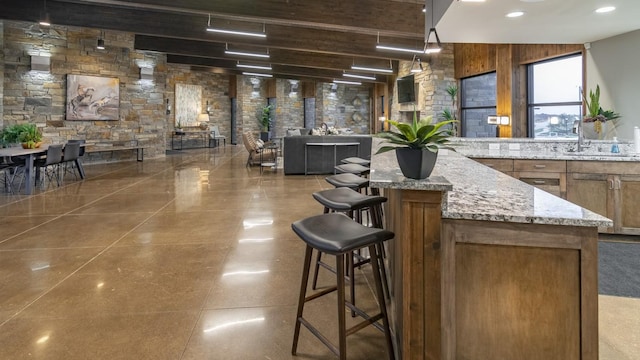 interior space featuring a sink and tile patterned floors