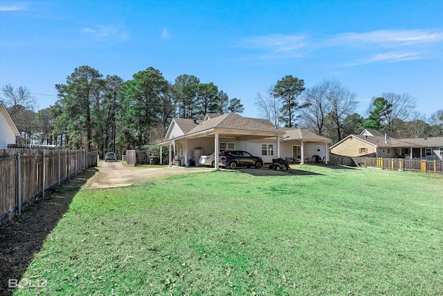 view of yard with fence