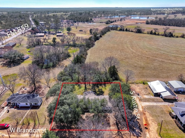 drone / aerial view featuring a rural view