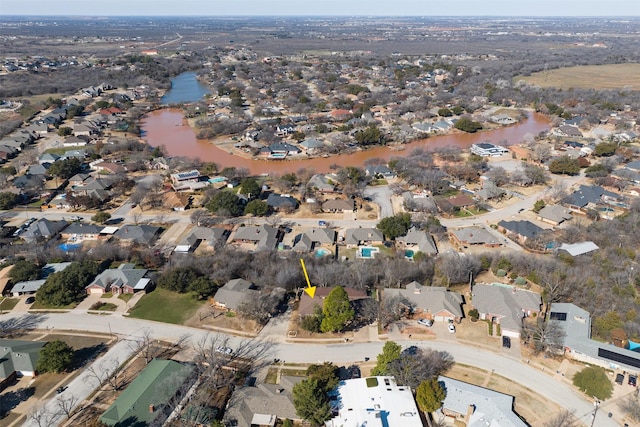 drone / aerial view with a residential view