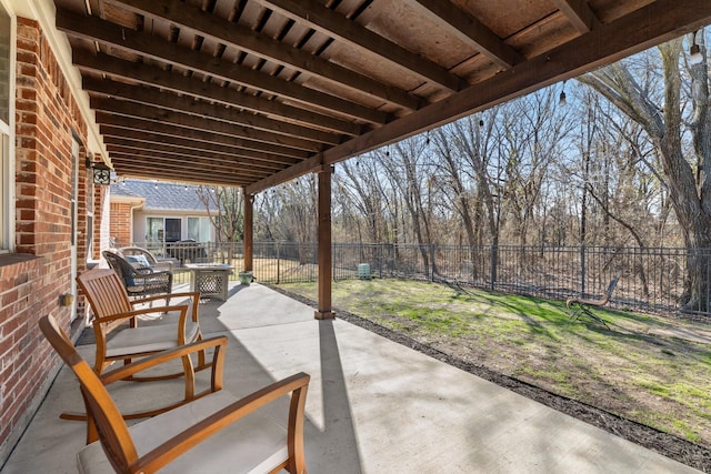 view of patio / terrace featuring a fenced backyard