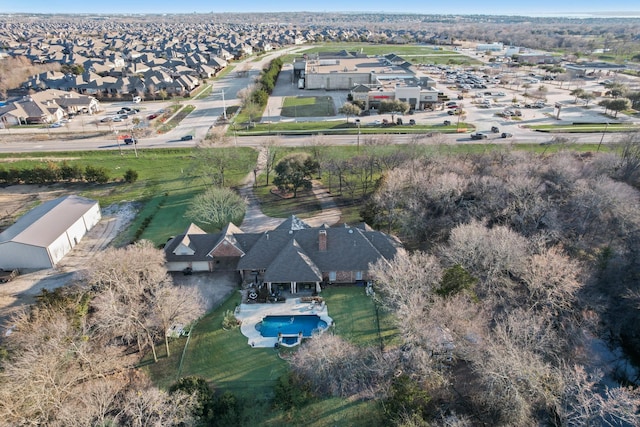 bird's eye view with a residential view