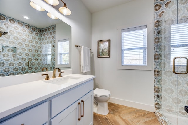 full bathroom featuring a healthy amount of sunlight and a shower stall