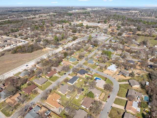 aerial view with a residential view