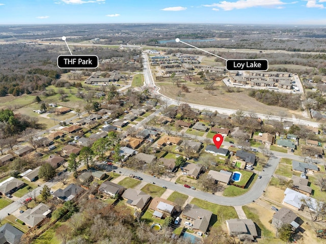 drone / aerial view with a residential view