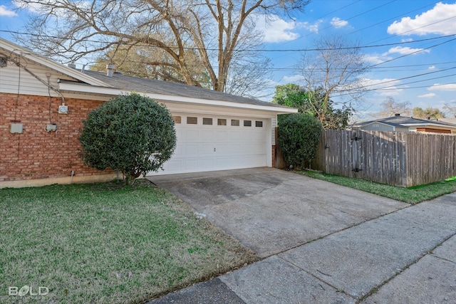 detached garage with fence