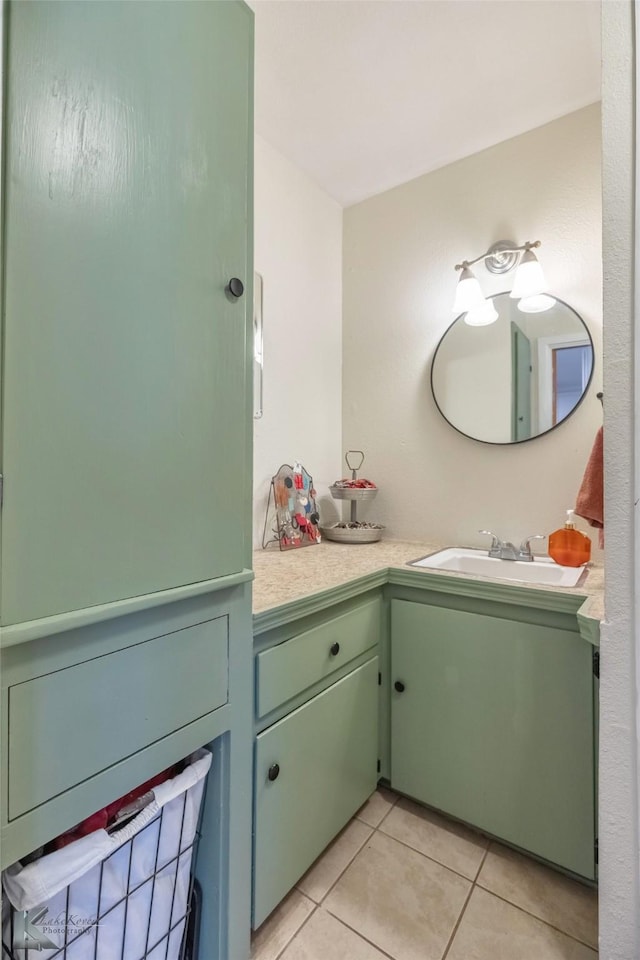 bathroom featuring vanity and tile patterned floors