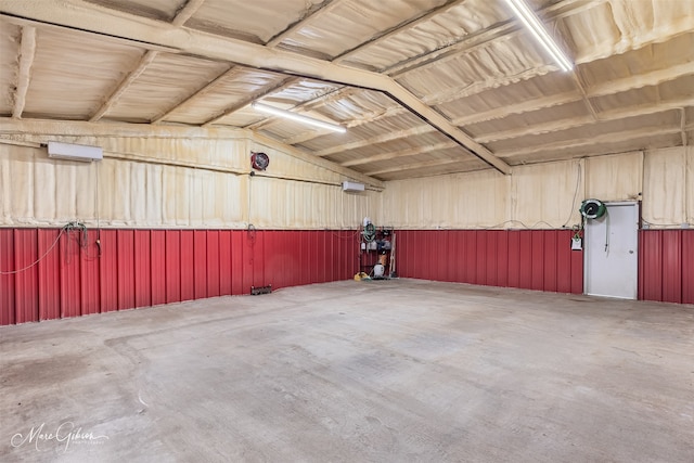 garage featuring metal wall