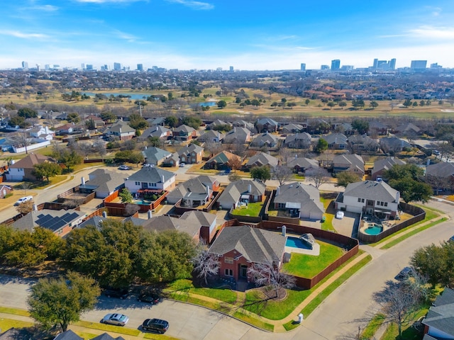 aerial view with a view of city and a residential view