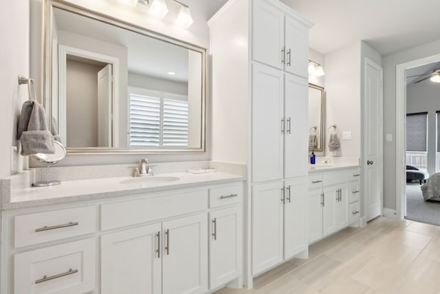 1600 Pebblebrook Ln, Prosper, TX 75078 - bathroom featuring ensuite bathroom, ceiling fan, and vanity