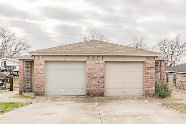 view of garage