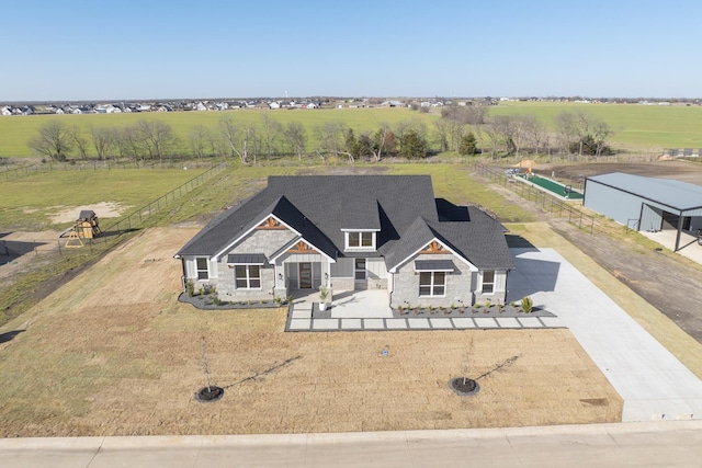 bird's eye view featuring a rural view