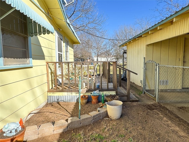 view of yard with a deck