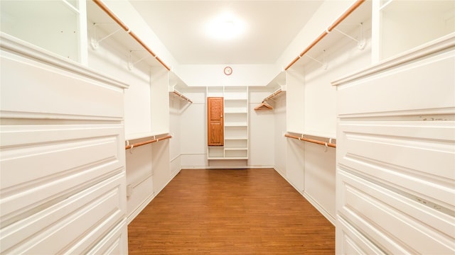 spacious closet with wood finished floors