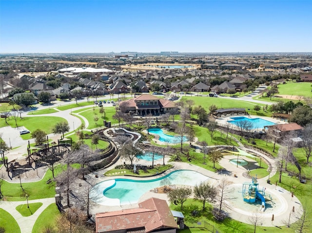 aerial view featuring a residential view