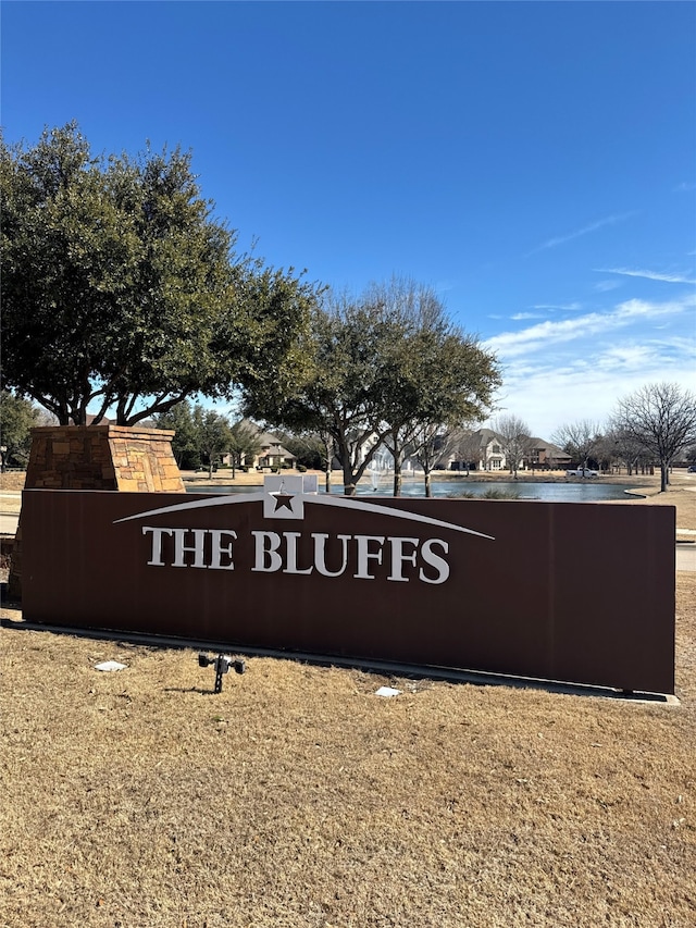 view of community sign