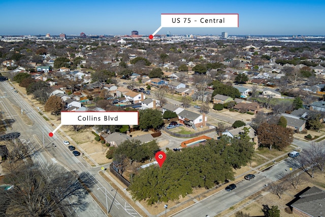 bird's eye view featuring a residential view