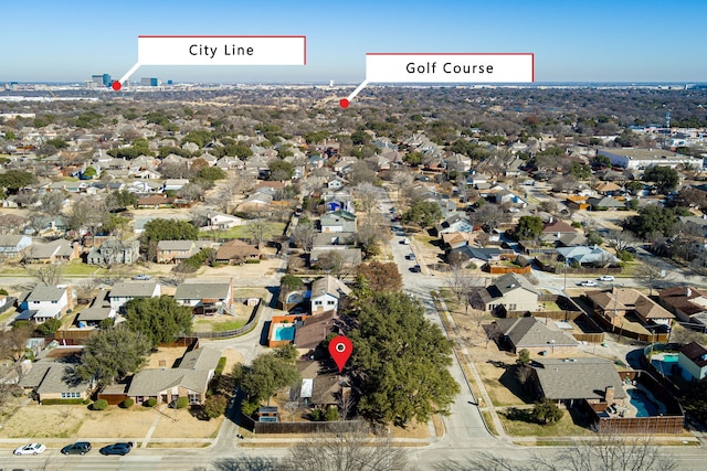 birds eye view of property featuring a residential view