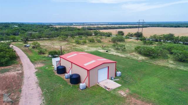 aerial view with a rural view