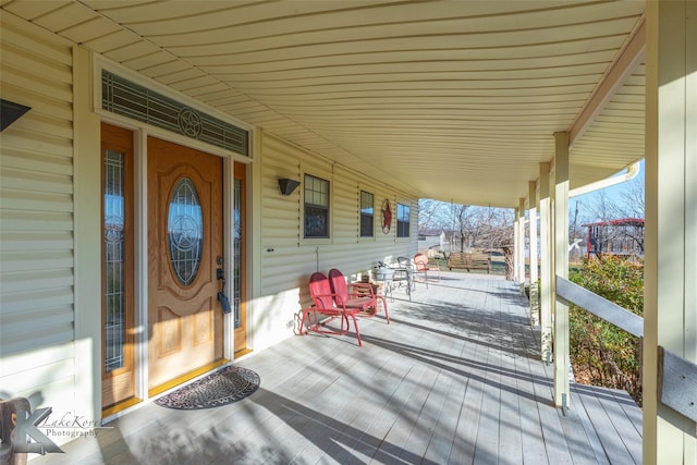 exterior space featuring covered porch