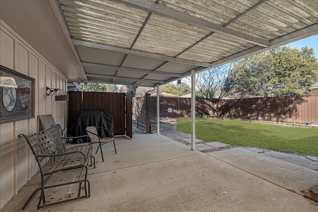 view of patio with a fenced backyard