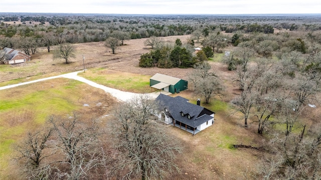 bird's eye view with a rural view