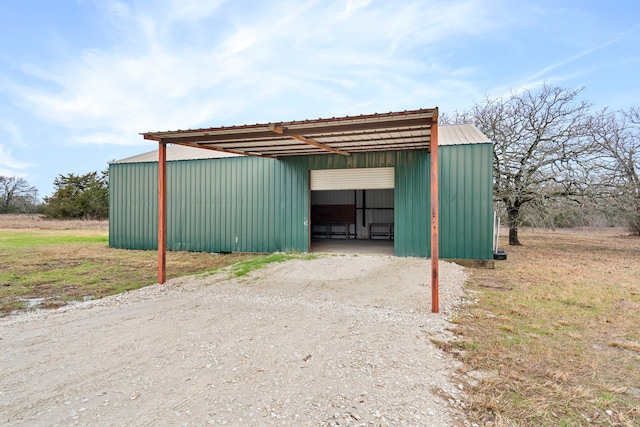 view of pole building