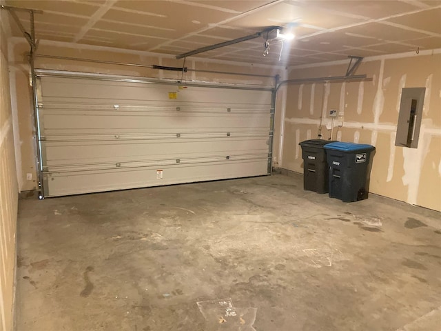 garage with electric panel