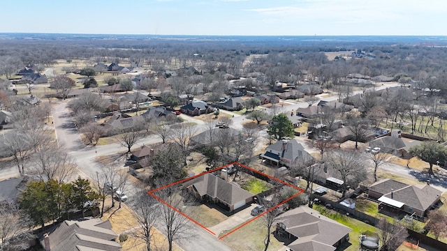 drone / aerial view with a residential view