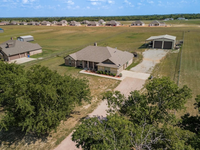 bird's eye view featuring a rural view