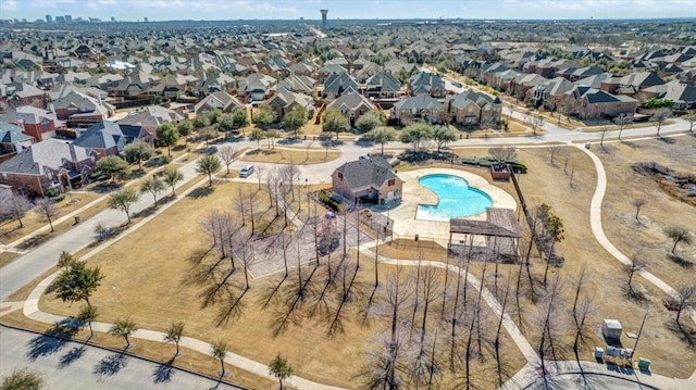 drone / aerial view with a residential view