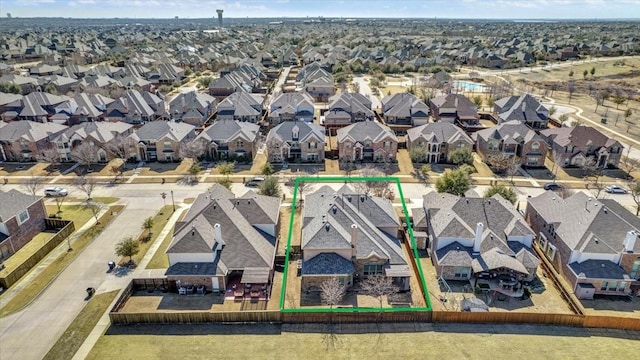 aerial view featuring a residential view