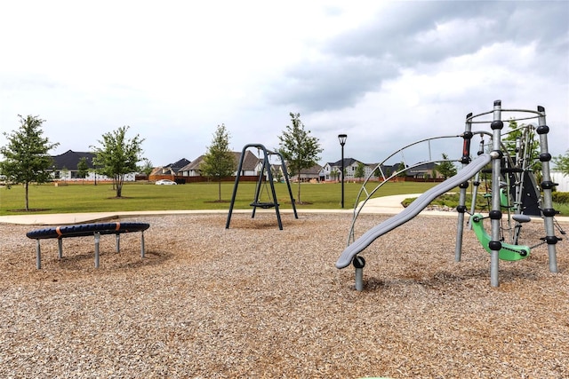 community playground with a yard