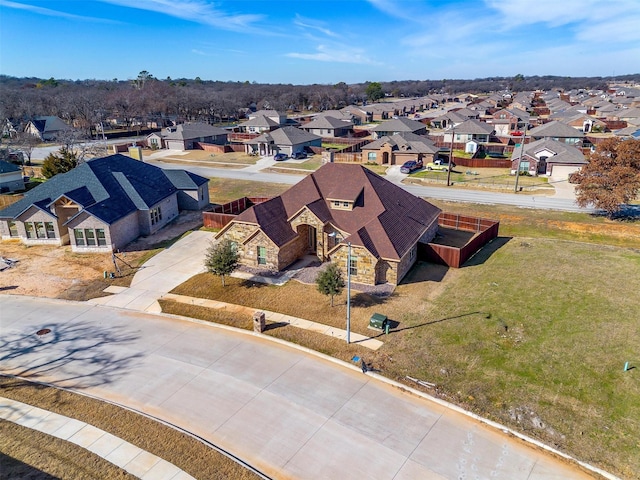 drone / aerial view with a residential view