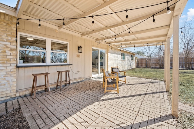 view of patio / terrace with fence