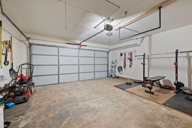 garage featuring a garage door opener