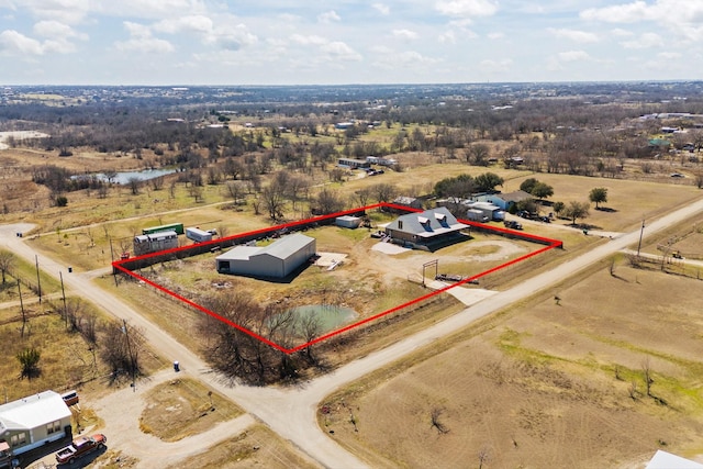 drone / aerial view featuring a rural view