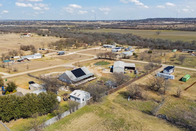 drone / aerial view with a rural view