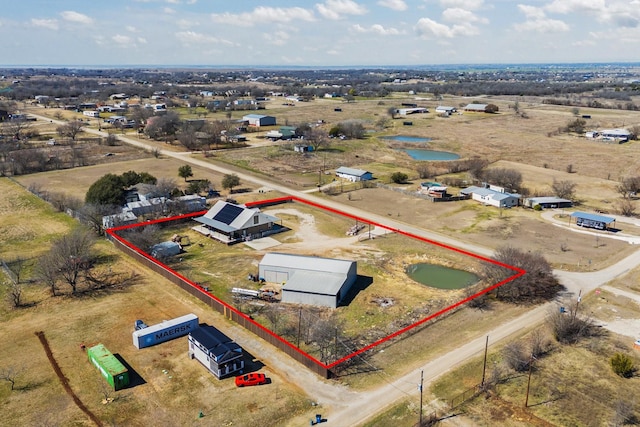 drone / aerial view featuring a rural view