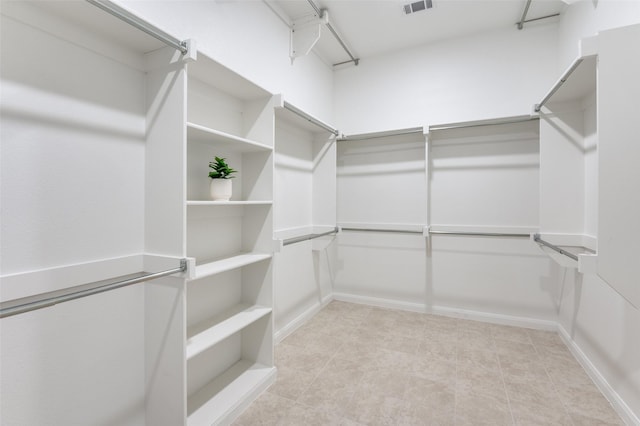 spacious closet with visible vents