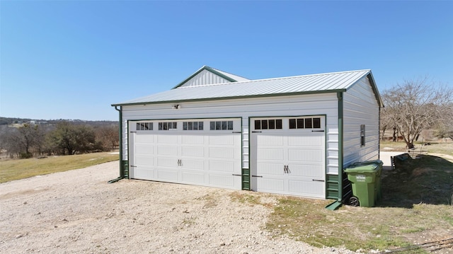 view of detached garage