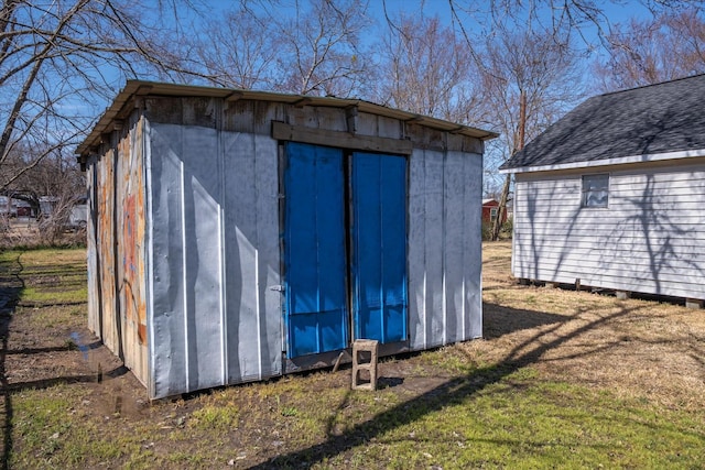 view of shed