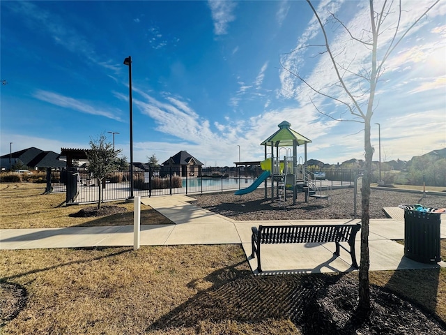 community playground with fence