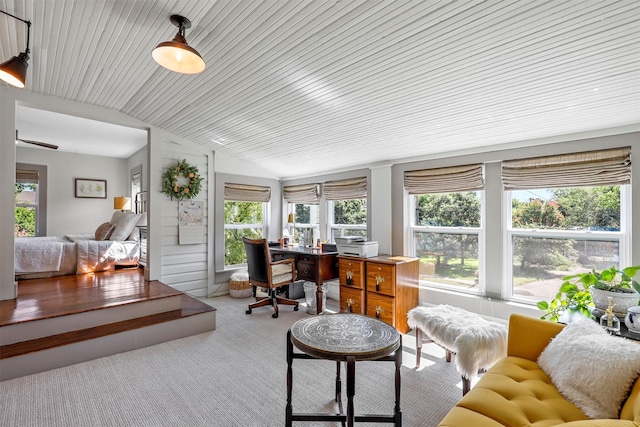 115 N 1st St, Midlothian, TX 76065 - office with lofted ceiling and carpet