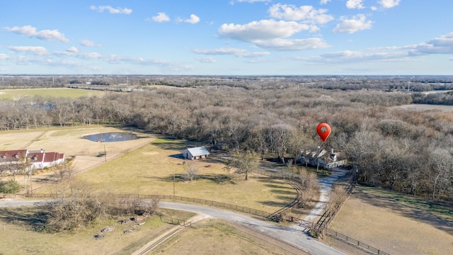 bird's eye view with a rural view