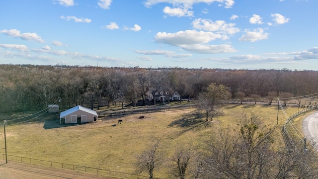 aerial view with a rural view